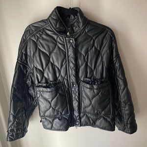 Zara Faux Leather Quilted Jacket